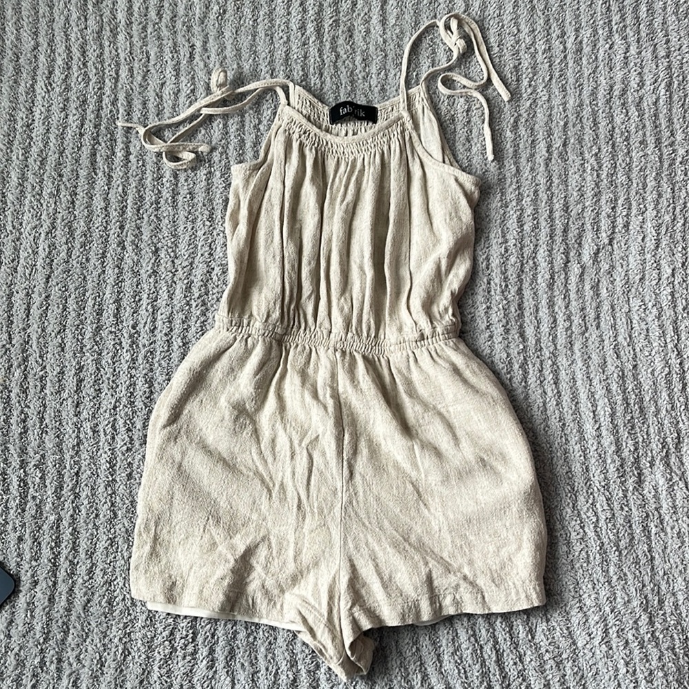 Super cute off white/tan romper!